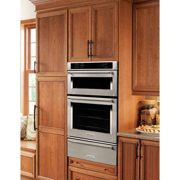 KitchenAid - 6.4 cu. ft Combination Wall Oven in Stainless Steel ...