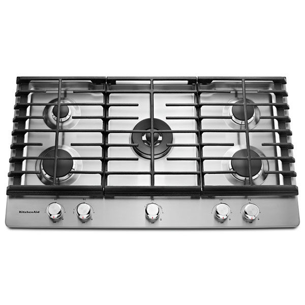 Kitchenaid 36 Inch Wide Gas Cooktop In Stainless Steel Coast