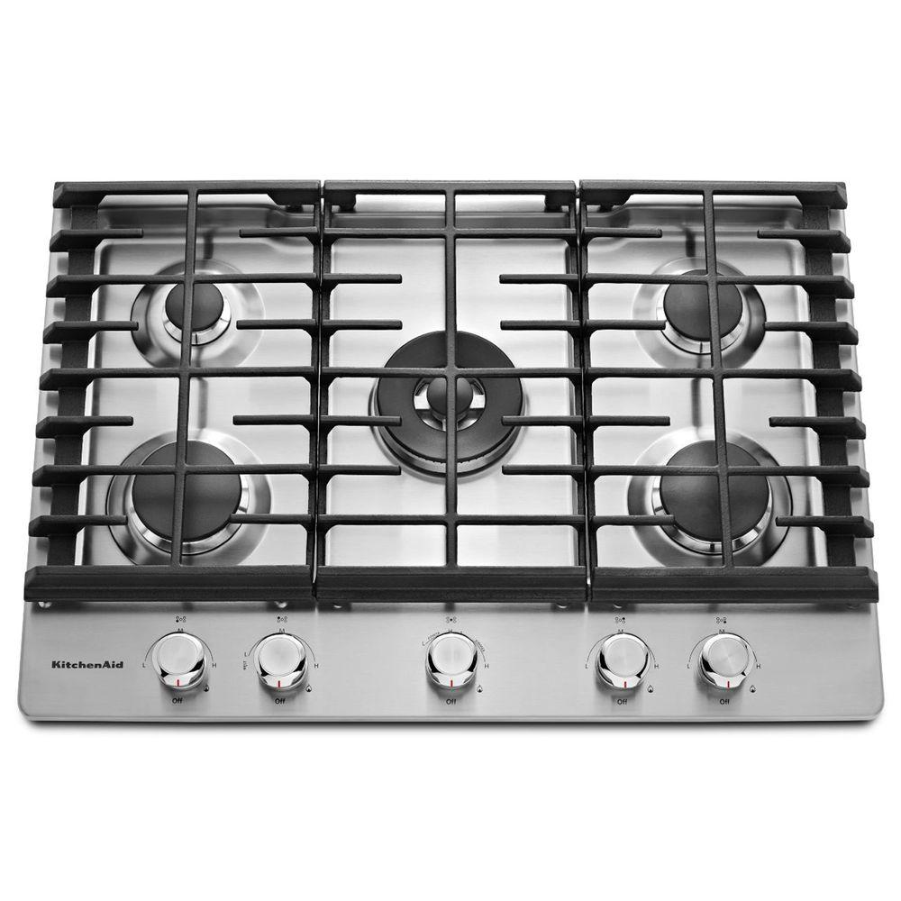 Kitchenaid 30 Inch Wide Gas Cooktop In Stainless Steel Coast Kitchenaid 30 Inch Wide Gas Cooktop