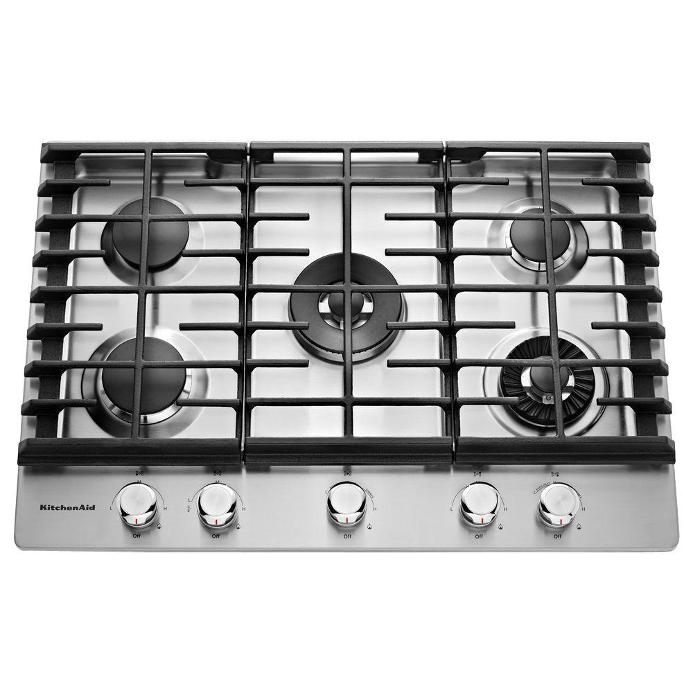 Kitchenaid 30 Inch Wide Gas Cooktop In Stainless Steel Coast